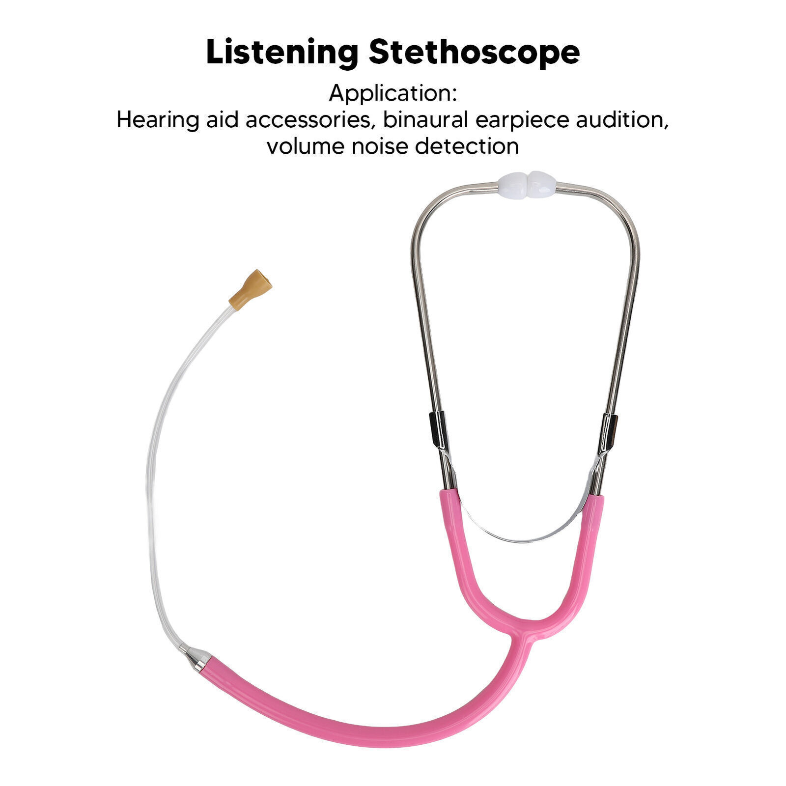 Listening Stethoscope Pink Binaural Earing Aid Audiphones Stethoscope Hearing