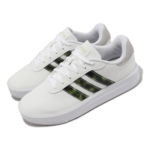 

adidas Court Platform Cloud Белые льняно-зеленые женские повседневные туфли LifeStyle HP9434, Белый, Court Platform