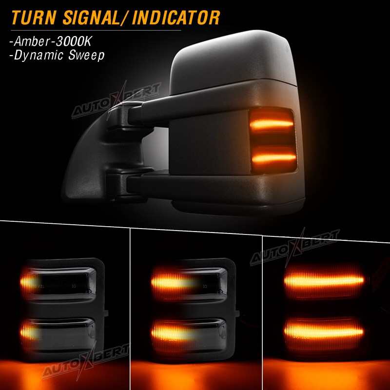LED Side Mirror Marker Light Switchback For 08-16 Ford F250 F350 F450 Super Duty