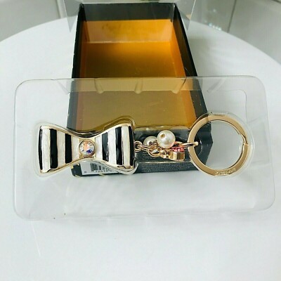 Argento SC Expressions Swarovski Crystal Elements Bow Bowtie Keychain Faux Pearl