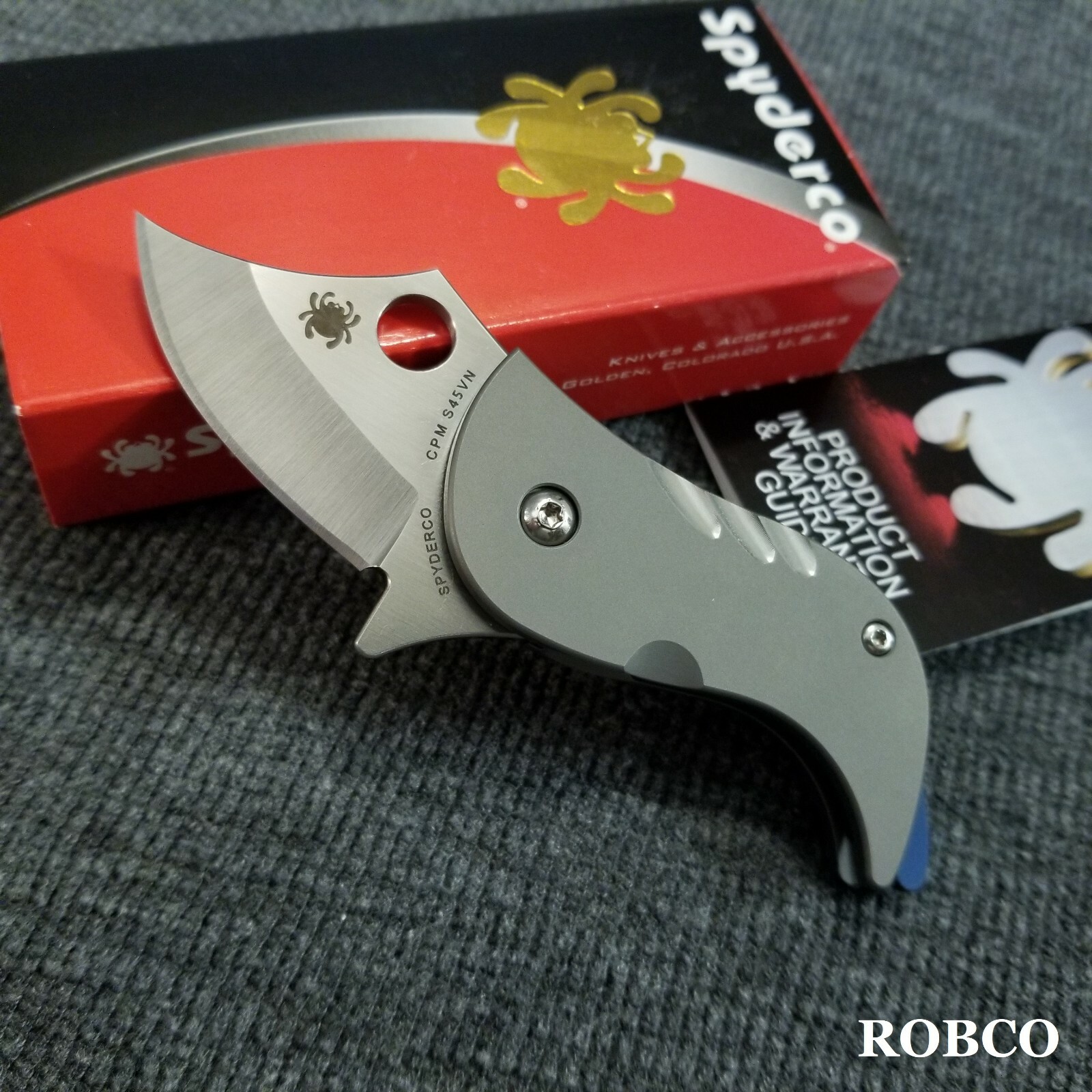 Spyderco Pochi Kazuyuki Sakurai CPM-S45VN Blade Titanium