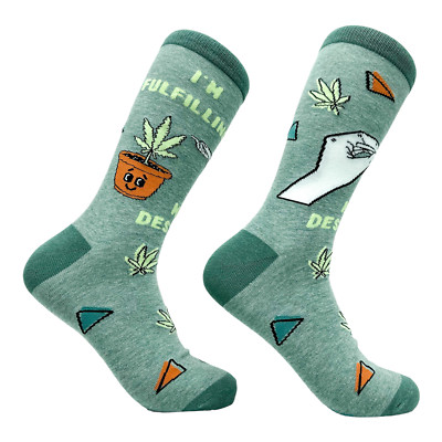 Im Fulfilling My Destiny Weed Socks Funny 420 Pot Lovers Leaf Footwear