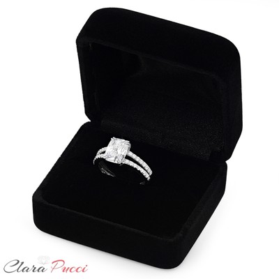 Pre-owned Pucci 3.50ct Cushion Classic Simulated Engagement Promise Ring 14k White Solid Gold In White/colorless