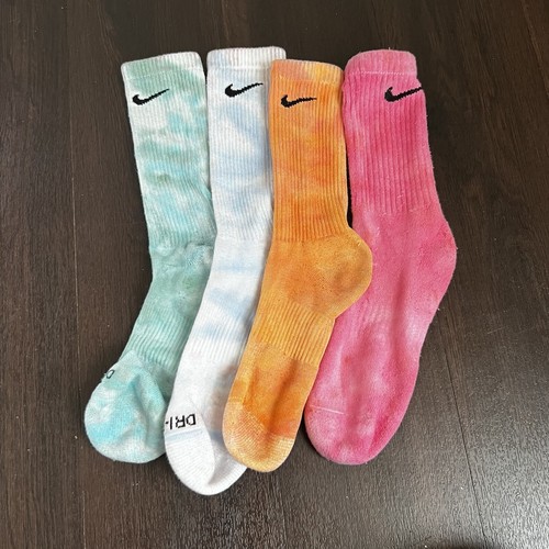 blue tie dye nike socks