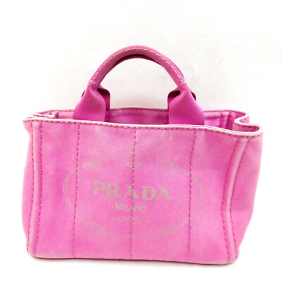 Prada Hand Bag  Pink Canvas 4450872