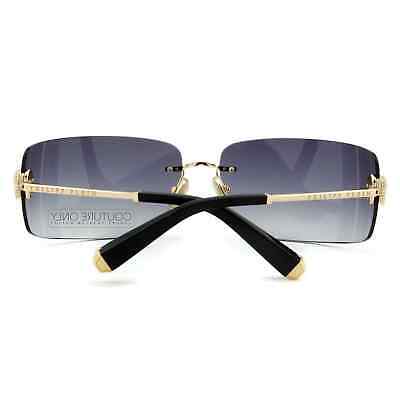 Pre-owned Philipp Plein Women Sunglasses Gold Titanium Rimless Gray Spp027s-0300 95mm