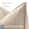 decorUhome Christmas Decorative Linen Throw Pillow Covers 18x18 Inch Set of 2 Natural Beige Soft Pillow Covers with Flange Edges Soft Farmhouse Boho Accent Pillow Cases for Couch Sofa Bed Living Room