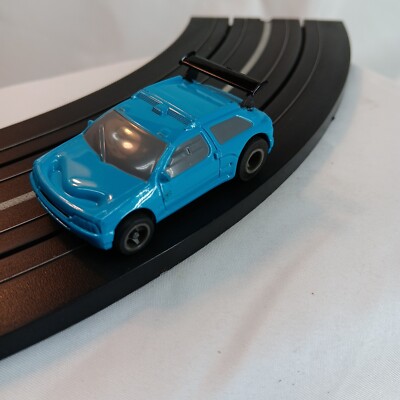 Life Like T Chassis W/Blue Citroen Style Euro Rally Body & Silicone Rear Tires