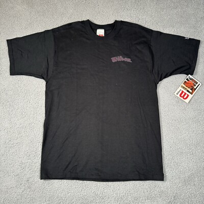 Vintage Wilson Shirt Mens Large Black NWT  Short Sleeve  Made in USA Blank