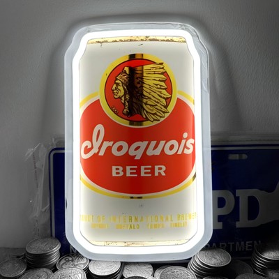Iroquois Beer Can Neon Sign Pub Club Store Corridor Art Wall Decor LED 12''x7'' H4