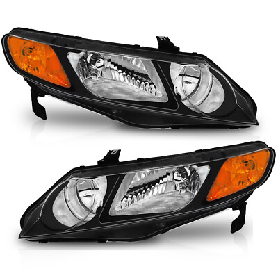 2PCS OEM Headlights Assembly For 2006-2011 Honda Civic 4-Door Sedan Left+Right