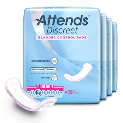Attends Incontinent Pad 10.5" L Breathable Moderate 200 Ct