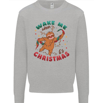 Sloth Wake Me Up When Its Christmas Mens Sweatshirt Jumper