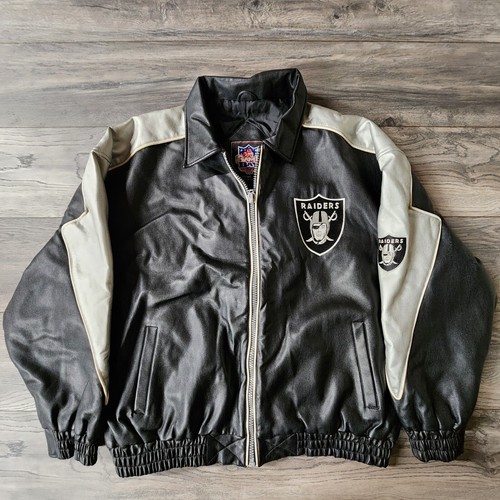 Oakland Raiders Rare Vintage 90's Leather Bomber Jacket Game Oakland Raiders Rare Vintage 90's Leather Bomber Jacket Game