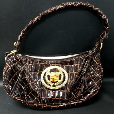 Ashley M Cadillac Emblem Patent Leather Shoulder Bag