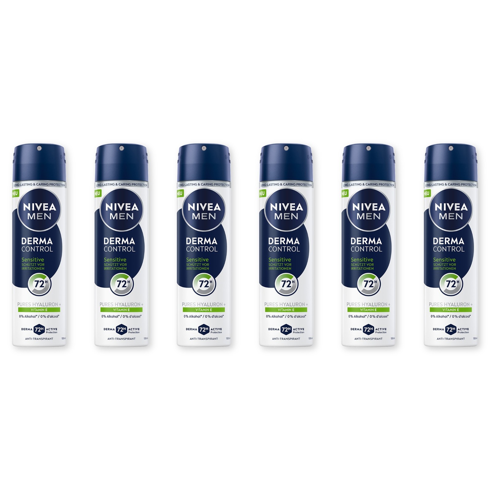 NIVEA Deodorant Men Derma Control Sensitive Deospray 6 x 150ml - Bild 1 von 10