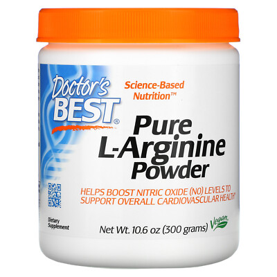 Порошок L-аргинина Doctor s Best 10 6 унций 300 г Без глютена, веганский