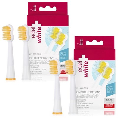 4x Ersatzbürsten Edel+White Sonic Generation SG7-SG8-SG12 Bürstenköpfe Ultrasoft