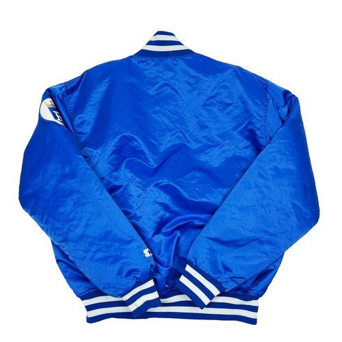 Vtg Rare MLB Kansas City Royals Blue Starter Satin Bomber Jacket Mens Large