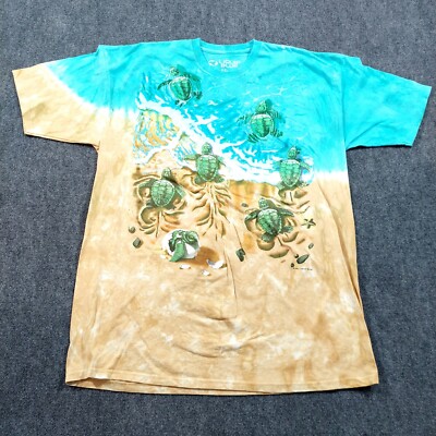 Turtle Beach Liquid Blue Men's T Shirt Size 4XL AOP Tie-Dye 1996 All Over Print