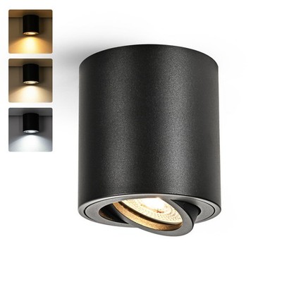 Gleonlux Faretto da Soffitto LED Orientabile Nero, Dimmerabile 5W GU10 3000K Cal