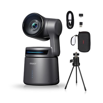 OBSBOT Tail AIR,with Tripod,NDI PTZ Camera, 4K AI-Powered Webcam,1.8" CMOS,f/...