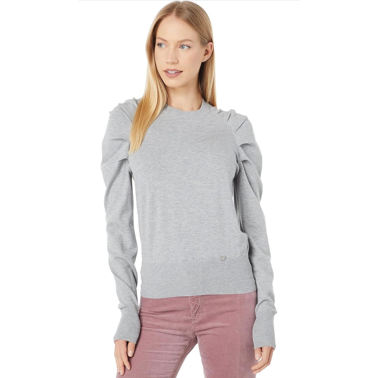 Ted Baker Piyton Sweater Mid Grey Sz 4 (L) Luxury Crewneck Knit Top