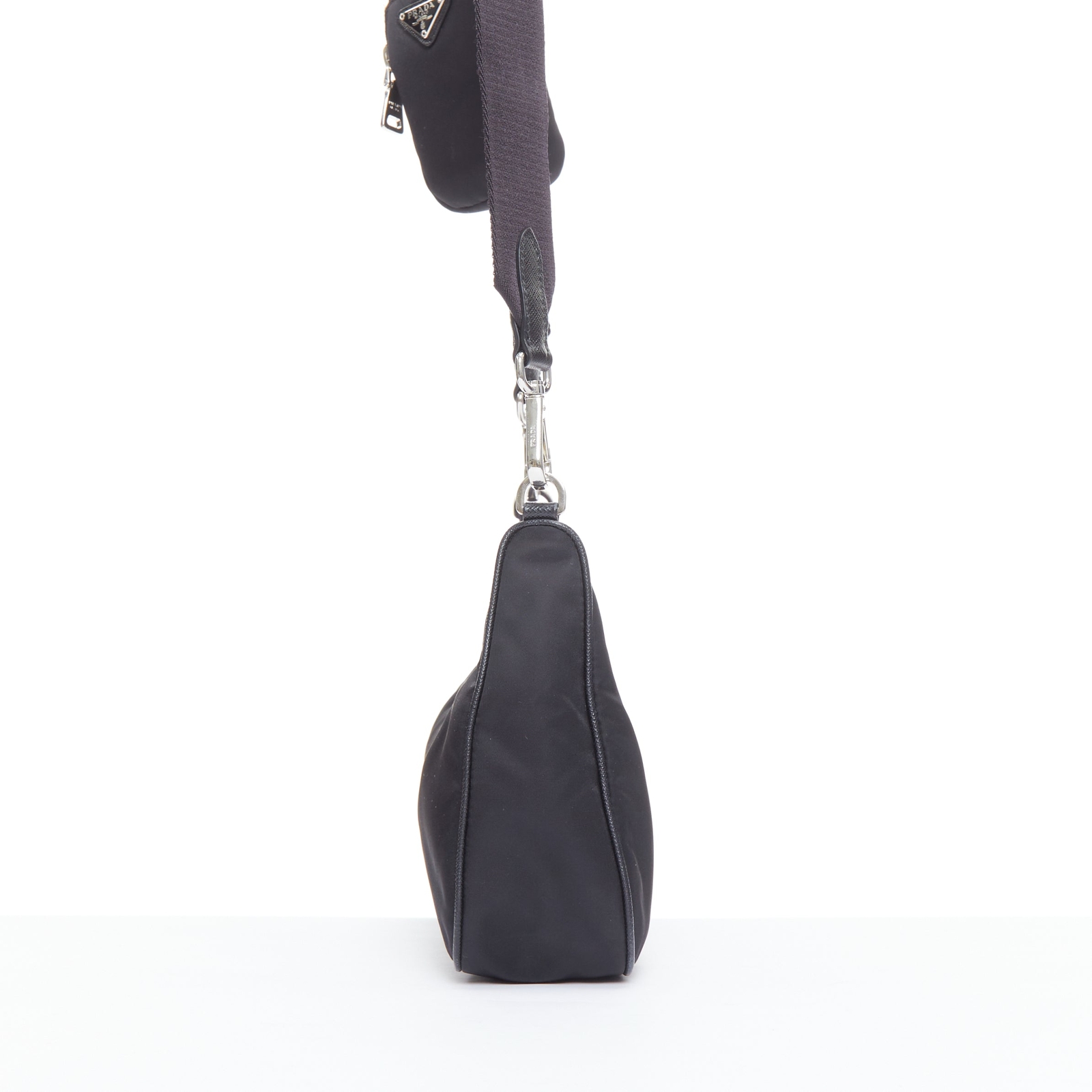 PRADA Re-Edition 30 Re-Nylon 3 in 1 black nylon logo PRADA Re-Edition 30 Re-Nylon 3 in 1 black nylon logo