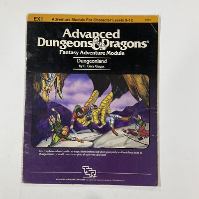 TSR AD&D Fantasy Adventure Module Ex1 9072 1st Ed Dungeonland 1983