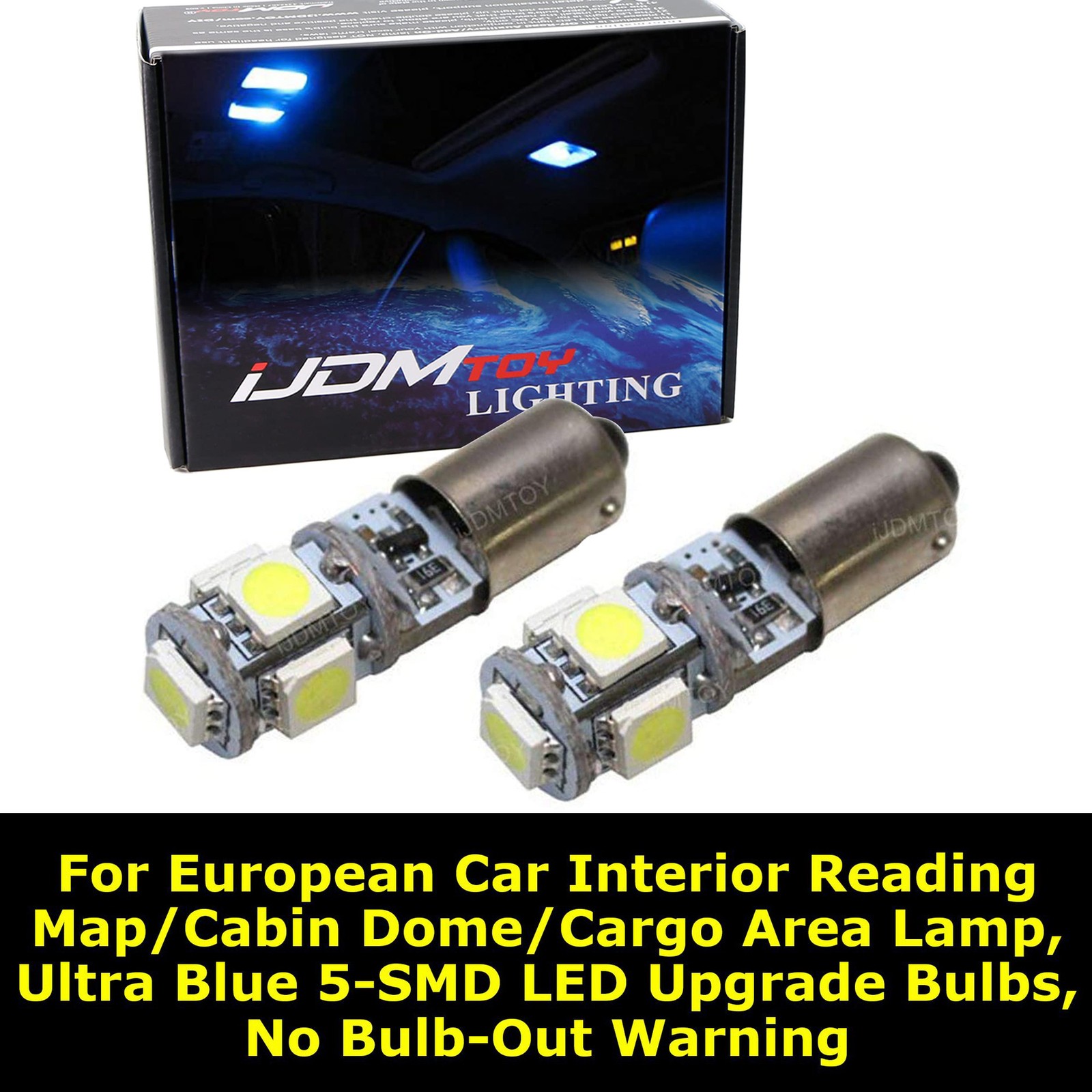 BA9 64111/64132/H6W LED Car Interior Light Replacement Bulbs by iJDMTOY