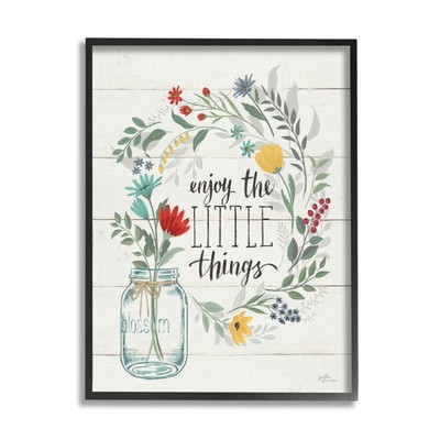 Stupell Enjoy Little Things Motivational Phrase Country Jar