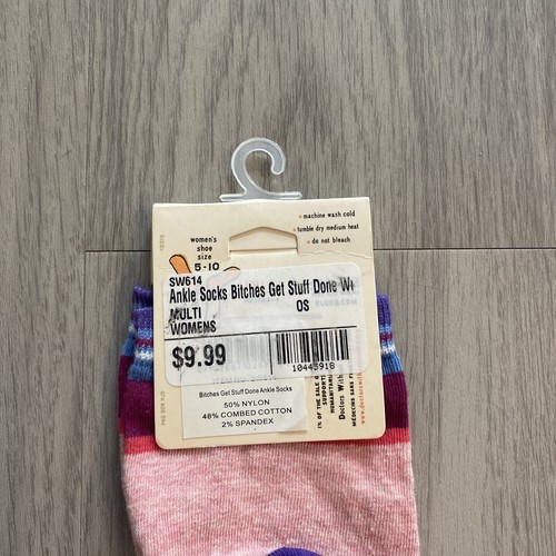 Blue Q B*tches Get Stuff Done Womens Ankle Socks Sz 5-10