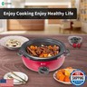 ICOOK 6.5 Quart Slow Cooker, Simmer Pot with Transparent Glass Cover, Adjustable Temp, Cooks Entrees, Sauces, Soups, Roasts, Stews and Dips (Red)