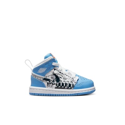 

Toddlers Jordan 1 Mid SS Game Winner White/Univ Blue-Starfish (DR6494 100), White/university blue-starfish