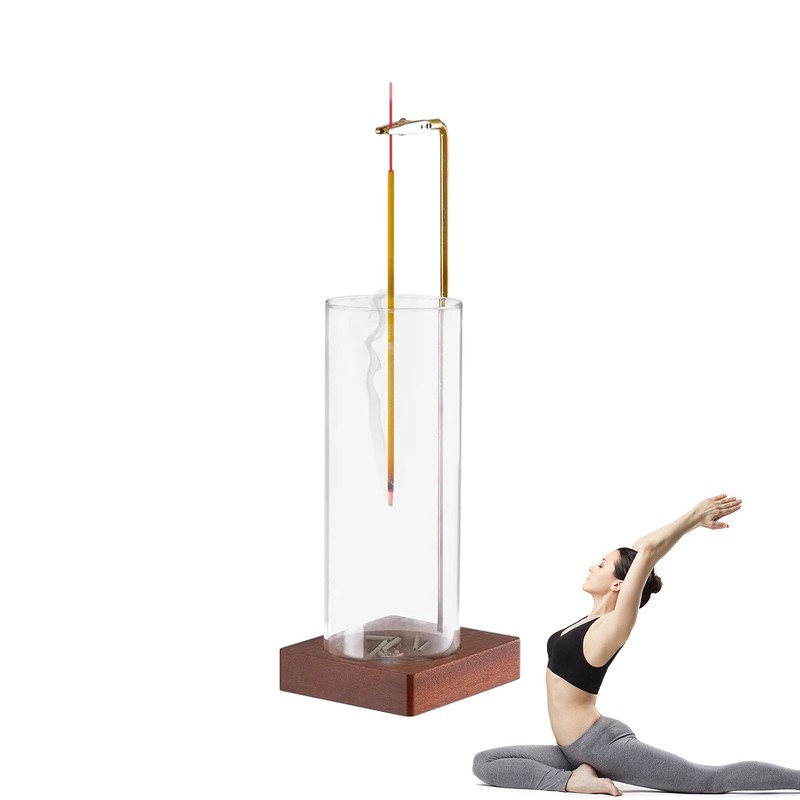 Incense Holder for Sticks [Anti-Ash Flying] with Easy Clean Glass Bottle No Mess