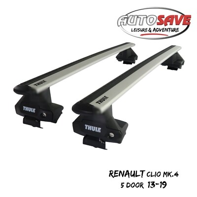 Thule Alu WingBar Evo Silver Roof Bars Set to fit Renault Clio Mk.4 5 Door 13-19