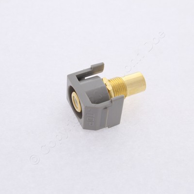 Hubbell Gray Snap-Fit Keystone Video Cable Jack White Center RCA to RCA SFRCWRGY