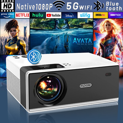 LED Projector 4K Movie Smart 4K Projector 5G WiFi Bluetooth 1080P Native Speaker