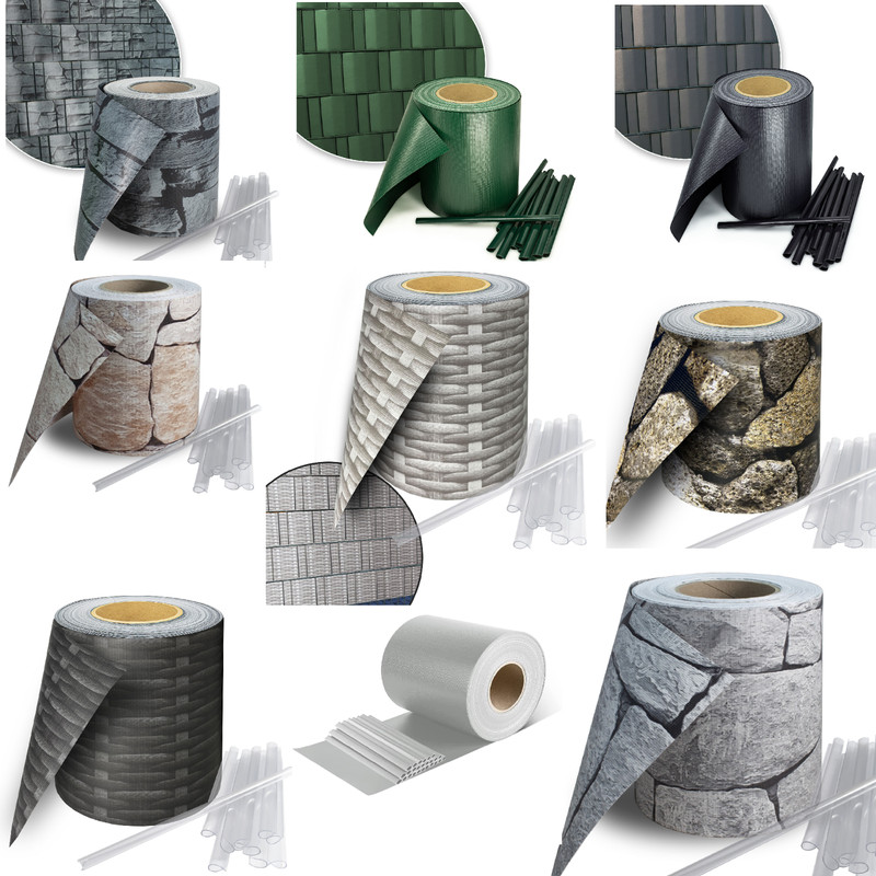 Pvc 35m Sichtschutz Streifen PrivatsphÃ¤Re Doppelstabmatten Zaun Folie 30xclips