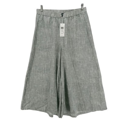 NWT EILEEN FISHER Drift Silk Organic Cotton Culotte Cropped Pant Wide Leg MEDIUM