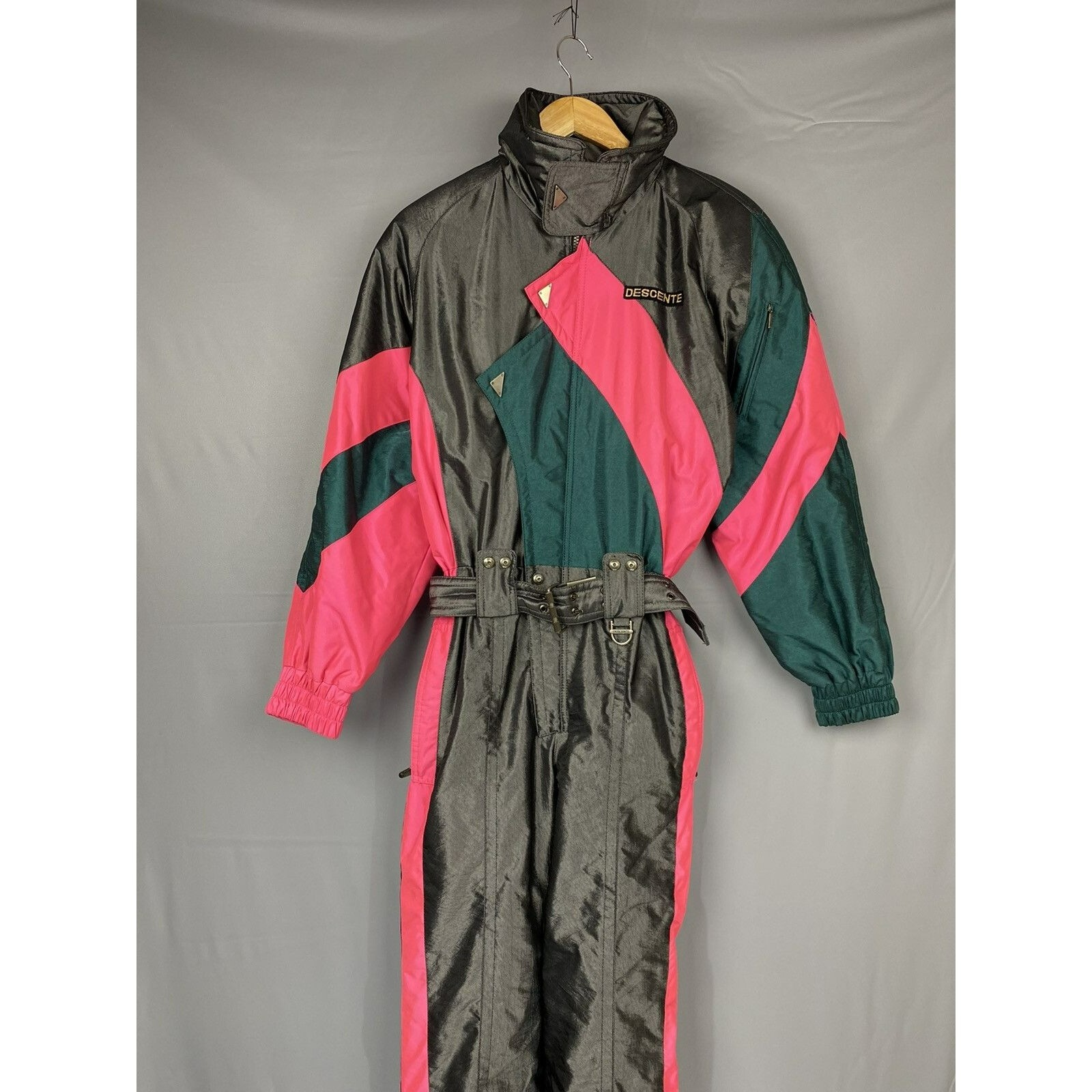 スキー DESCENTE vintage ski suits Vintage 90s Descente Ski Suit Mens M Retro Insulated Shiny