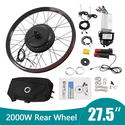 27.5'' 72V 2000W Electric Bicycle Rear Wheel E-Bike Conversion Kit LCD Display