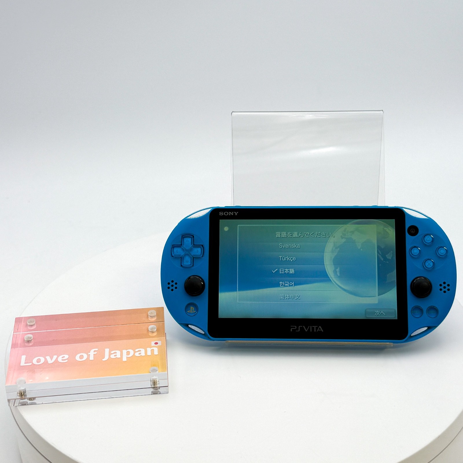 PS Vita Aqua Blue PCH 2000 Za23 Console PSV Slim Good