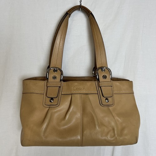 Coach Leather Pleated Soho Bag Purse Satchel 13732 Light