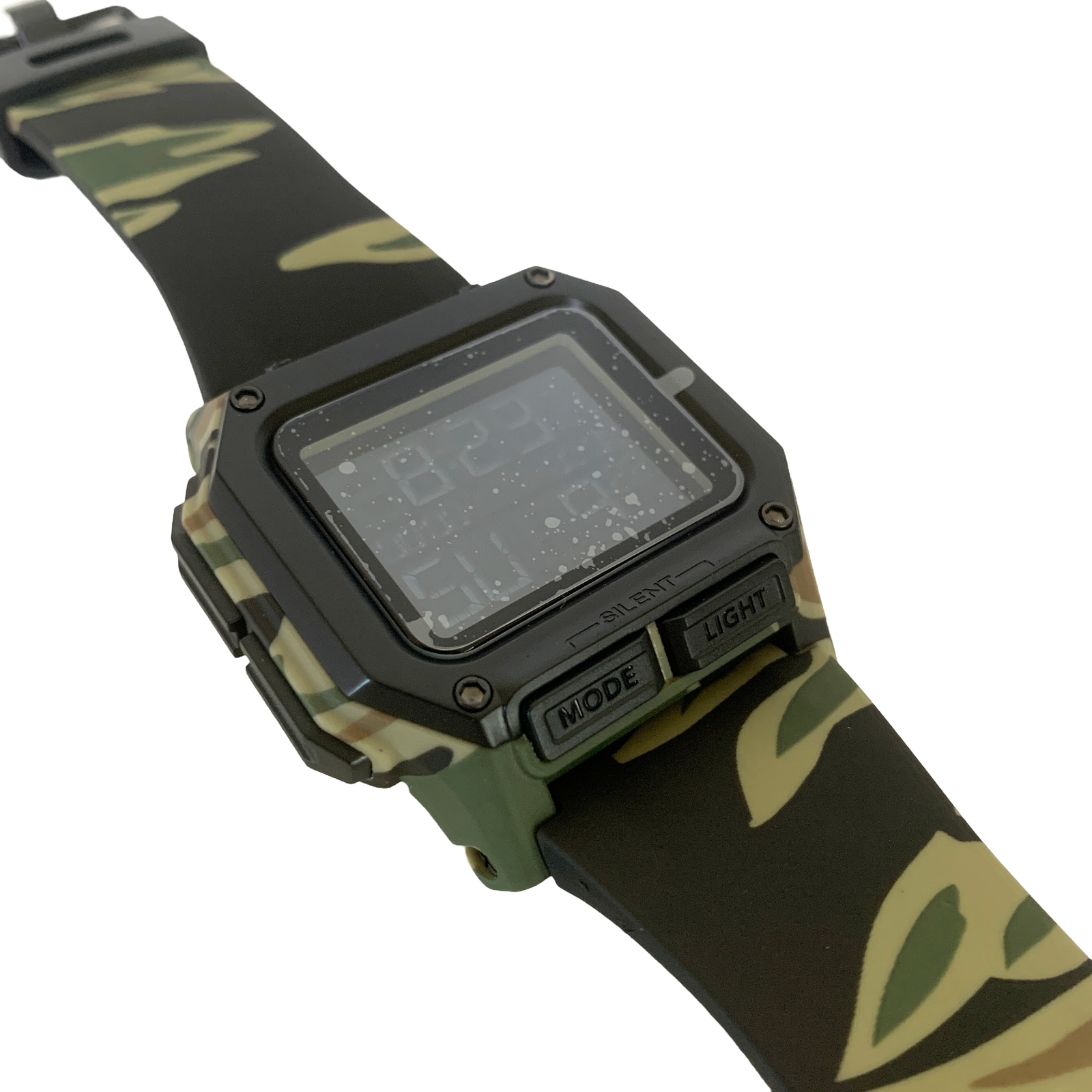 Pre-owned Nixon Regulus Men's Digital Watch Qz Military Camouflage Resin Silicone Band