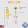 Crystal Wind Chimes for Outside with Rainbow Light Reflections Glass Bells and Rose Gold Alloy Hooks Indoor Outdoor Decor for Home Garden Patio Porch Birthday House Warming (Yellow)