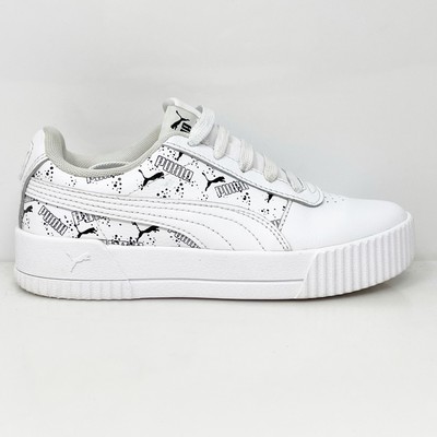 Puma Boys Carina Hand Drawn 368803-01 Белая Повседневная Обувь Кроссовки Размер 2C