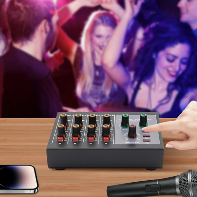 Professional Audio Mixer 8-Channel Stereo Sound Board Microphone Mixing Console