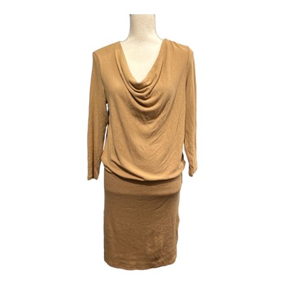 Michael Stars Womens S Cecile Cowl Neck Dress Brushed Jersey Knit Gingersnap