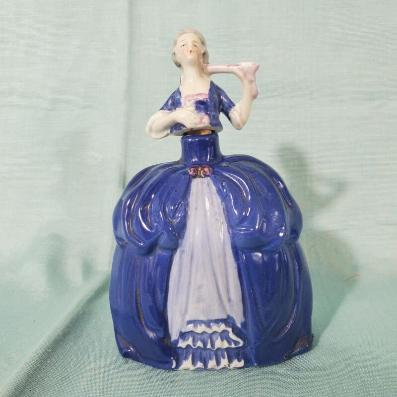 Antique Victorian Lady Woman Perfume Scent Bottle Figurine Porcelain Germany 